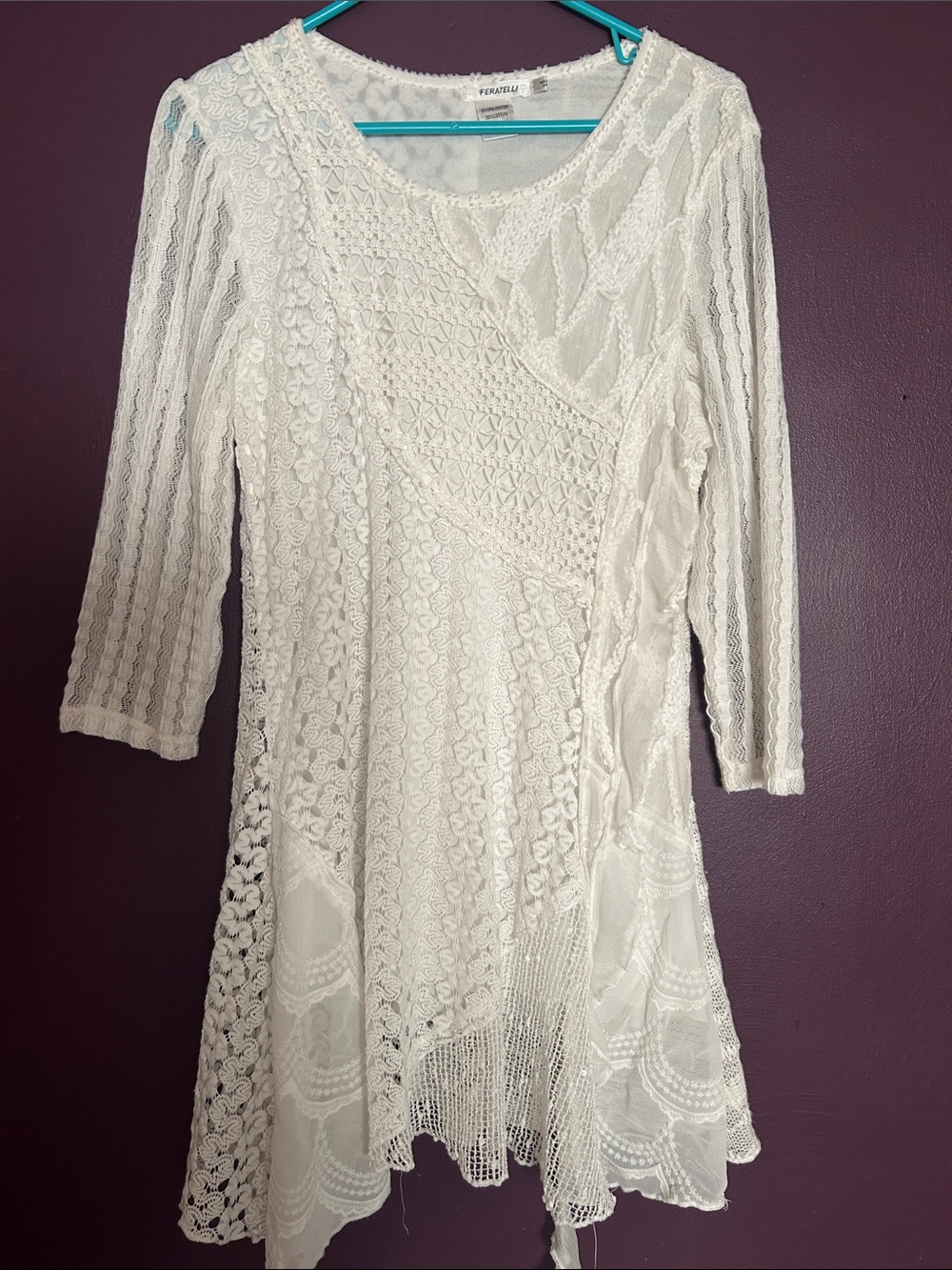 Feratelli crochet white gorgous dress🤍🤍
